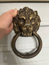 Large Vintage Solid Metal Lion Head Door Knocker 10" X 5.5 ...