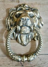 Brass Lions Head Door Knocker, 1905 | Chairish