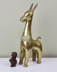 Large Vintage Brass Modernist Donkey Figurine - Etsy