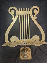 Vintage Brass Metal Lyre Harp Shaped Footed Music Stand - Etsy