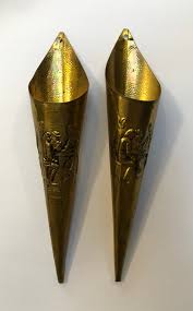 Vintage Brass Cone Shaped Fireplace Accessory/match Holder ...