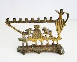 A Solid Brass Vintage Hanukkah Menorah, Judaica Made in Israel by "sabra", Signed. - Etsy