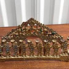 Vintage Wainberg Brutalist Brass Menorah Made in Israel Hanukkah Candle Holder - Etsy Australia