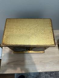 Vintage ROYAL SEALY Gold Wooden Jewelry/music Box - Etsy