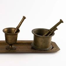Vintage Miniature Brass Mortar & Pestle Collection | Chairish