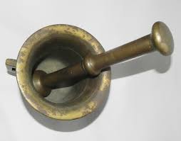 19TH CENTURY CIVIL WAR era BRASS APOTHECARY MORTAR & PESTLE w/SQUARE HANDLES. | eBay