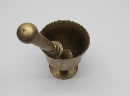 Vintage Brass Mortar and Pestle Set: 1940s Apothecary Herb Grinder - Etsy Hong Kong