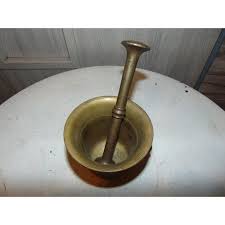 Pre-War Bronze Mortar, 1890s | Chairish