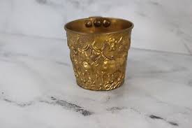 Antique Embossed Gilt Valphio Brass Handled Cup Mug | eBay