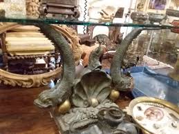Rare Bronze Dolphin Console Table | eBay