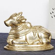 Nandi Bull Statue Brass Lord Shiva Vehicle Hindu Religious ...