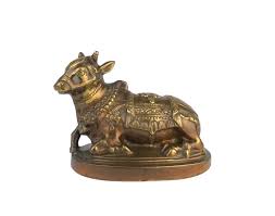 Cast Brass Statue of Nandi , Antique Figurine of God Shiva's ...
