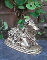 Amazon.com: Bharat Haat Pure Brass Metal Shivling on Nandi ...