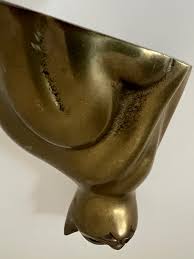 Brass Cat Figurine Vintage Mid-century Modern Sculpture 5”t X 4”w X 2.25”d - Etsy