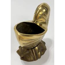Vintage Brass Nautilus Shell Planter | Chairish