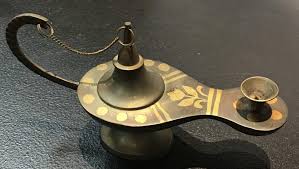 Sold at Auction: Al' Jaber Brass Decorated Oil Lamp