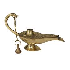 Antique Brass Aladdin Lamp In Gold Finish | Globedecor