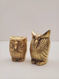 Vintage Set of 2 Solid Brass Owls - Owls Figurines Vintage ...