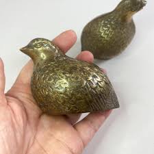 Vintage Brass Partridge Figurines: Thanksgiving Table Decor, Bird Lover Gift - Etsy