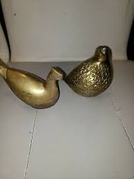 VTG BRASS QUAIL PARTRIDGES BIRD FIGURINES PAPERWEIGHT STATUES LOT OF 2 PAIR | eBay