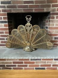 Vintage 1900's Victorian Peacock Brass Fireplace Screen ...