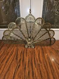 Antique 1920's French Brass Peacock Fireplace Screen ...