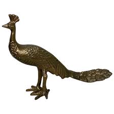 Gold Metal Cast Peacock. For Sale at Ruby Lane