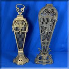 ANTIQUE ART DECO BRASS PEACOCK FAN SHAPED ...