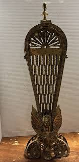 Vintage Art Deco Brass Folding Peacock Fireplace Screen Fan ...