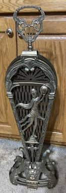 Large VTG Ornate Brass Peacock Fireplace Fan Folding Screen ...