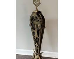 XL Vintage Art Deco Fireplace Screen Brass Ornate Peacock ...