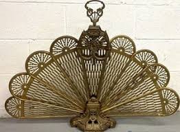 Brass Peacock Fireplace Screen | eBay