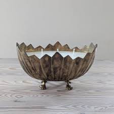 Vintage Brass Claw Footed Candle | Oval Brass Bowl With Claw Feet | Vintage Brass Candle | Claw Foot Brass Centerpiece - Etsy