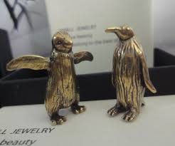 Retro Brass Penguin Couple Figurine: Home Ornament With Gift ...
