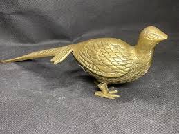 Vintage Solid Brass Pheasant Bird Figure | Brass Bird | 70s ...