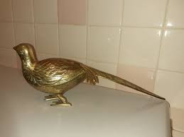 Vintage Brass PHEASANT Bird Figurine 12.2" long made in ...