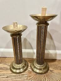 Pair of Vintage Art Deco Spike Candle Holder Brass MCM Gold | eBay
