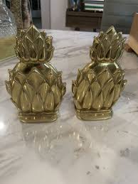 Vintage NEWPORT Pineapple Bookends 7” Tall, Mid Century Hollywood Regency Style | eBay