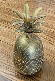 Vintage MCM Hollywood Regency Solid Brass Pineapple Jar ...