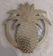 Vintage Sturdy Pineapple Brass Trivet With Ball Feet - Aged ...