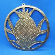 Vintage Brass Pineapple Trivet - Etsy