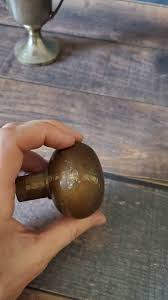 Antique Round Brass Doorknob - Etsy
