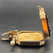 Victorian 14k Yellow Gold Onyx & Glass Locket | eBay