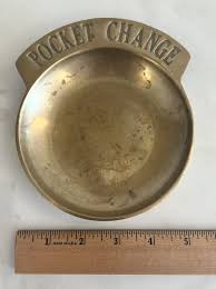 Vintage 5” Brass Pocket Change Dish Bowl Tray Jewelry Keys Coins | eBay