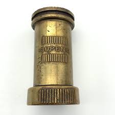 Vintage UFS FM Embossed Solid Brass 4.5" Fire Hose Fireman Nozzle OPEN CLOSE Old | eBay