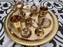 Big Brass Arati Plate for Deities - 13 Inches (33 Cm) - Etsy