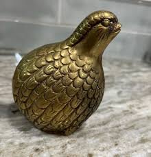 Vintage Brass Quail Patridge Grouse Bird Korea Mid Century ...