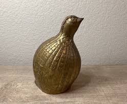 Vintage Metal Solid Brass Quail Bird Figurine - Etsy
