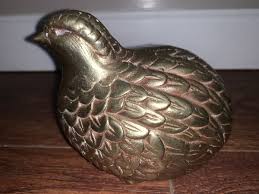 Vintage Beautiful Solid Brass Quail 5" Figurine Paperweight Korea | eBay