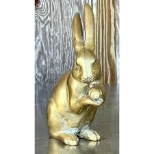 Vintage Boho Solid Brass Bunny | Chairish